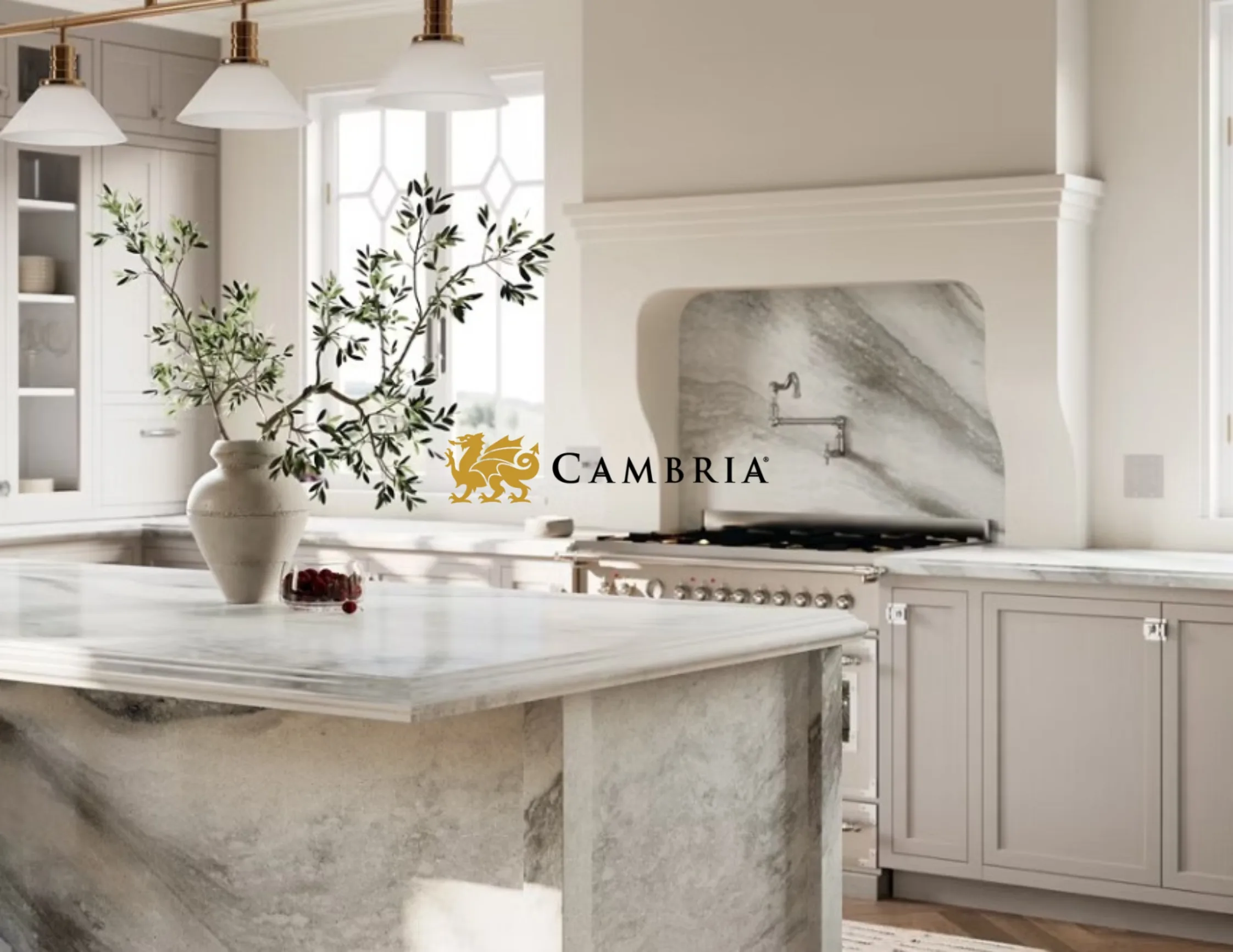 Cambria quartz countertop slab — authorized dealer at Finemark Cabinetry Wheaton IL