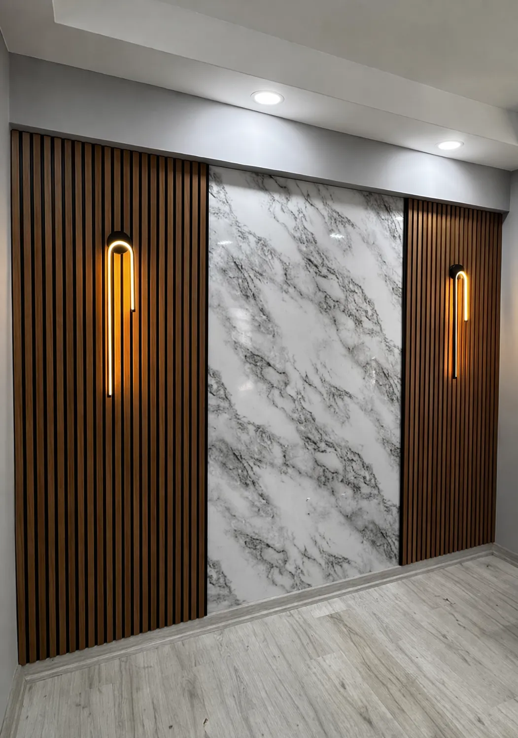 PVC Marble-Look Panels installed by Finemark Cabinetry in Wheaton IL